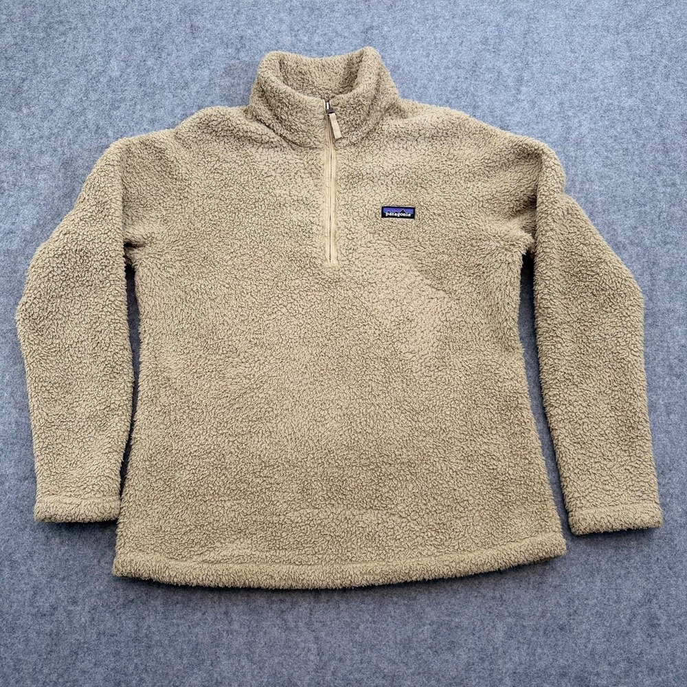 Patagonia Men's Tan Fleece Jacket XL Quarter-Zip Pullover 25235 Warm Outdoor